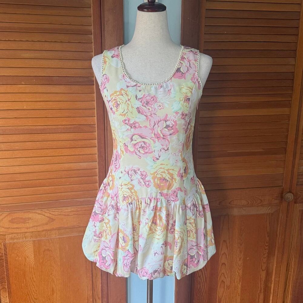 Liz Lisa J-fashion Jirai Kei Gyaru Harajuku Yellow Pink Rose Heart Dress XS